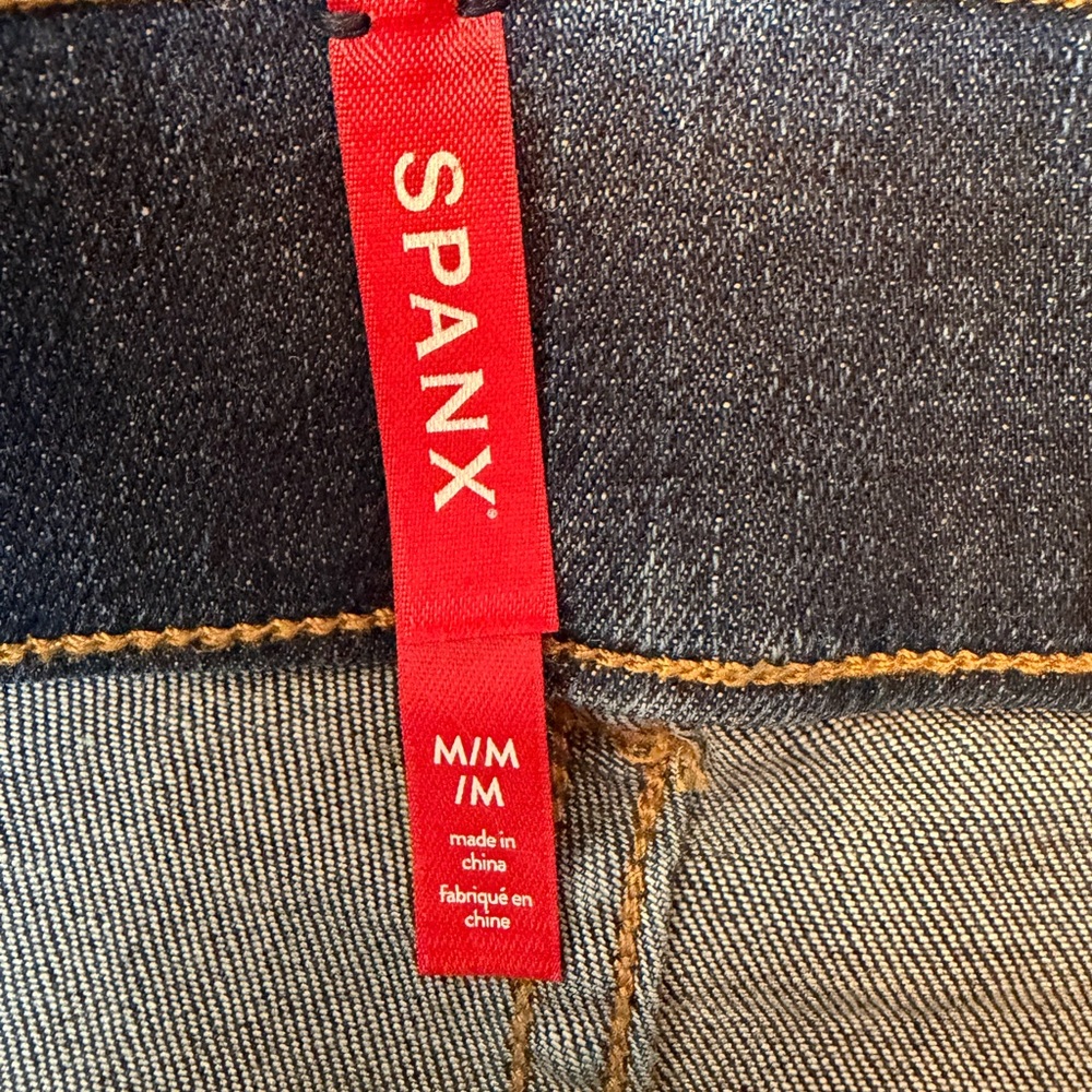 #488 SPANX Dark Indigo High-Rise Flare Jeans. Tall - Picture 9 of 10